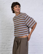 Crop T-Shirt mit Streifen