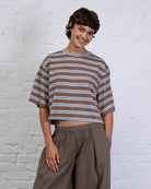 Crop T-Shirt mit Streifen