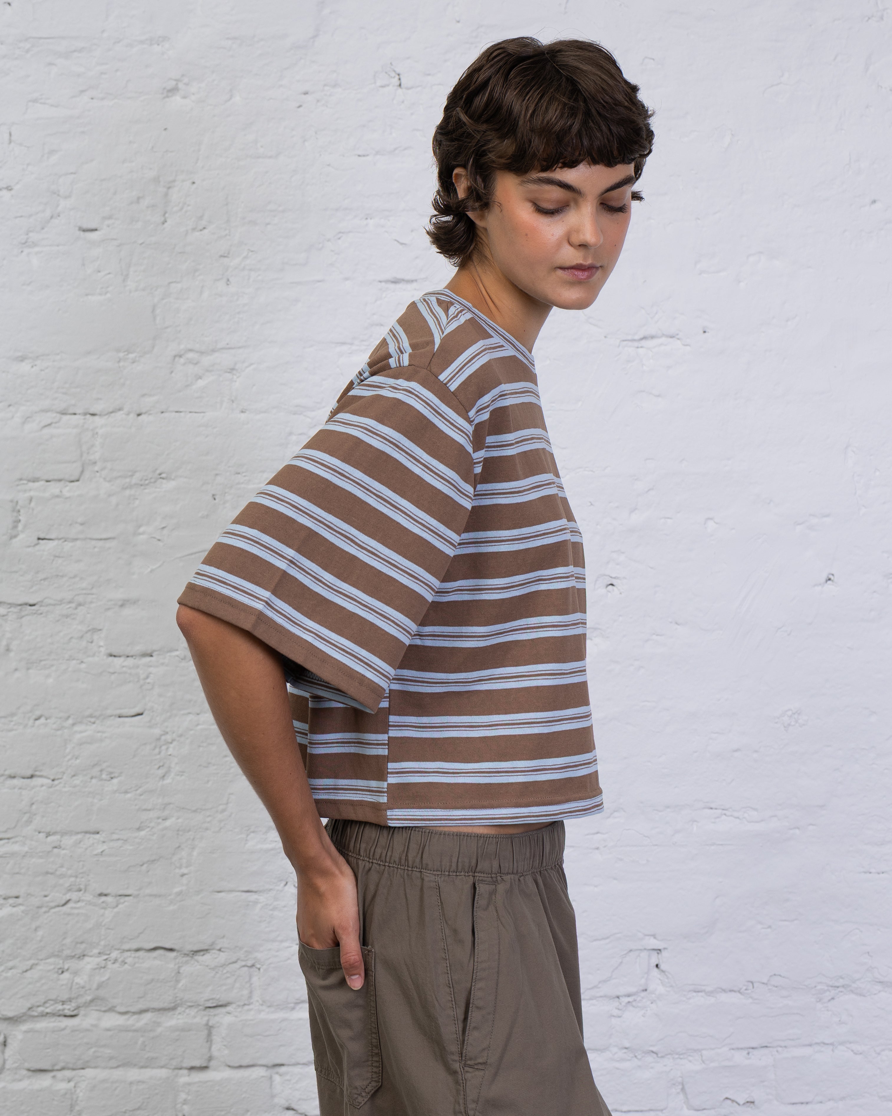 Crop T-Shirt mit Streifen