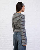 Langarmshirt mit Streifenmix