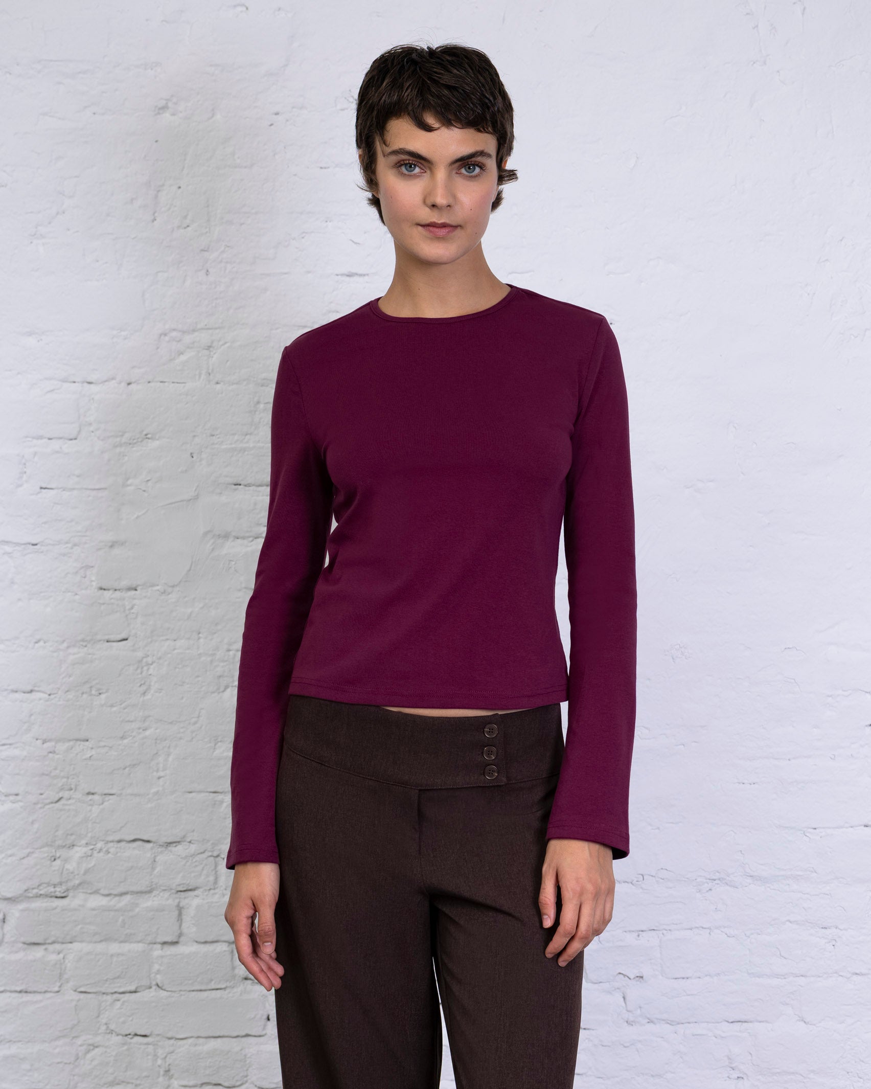 Langarmshirt mit Trompetenärmeln