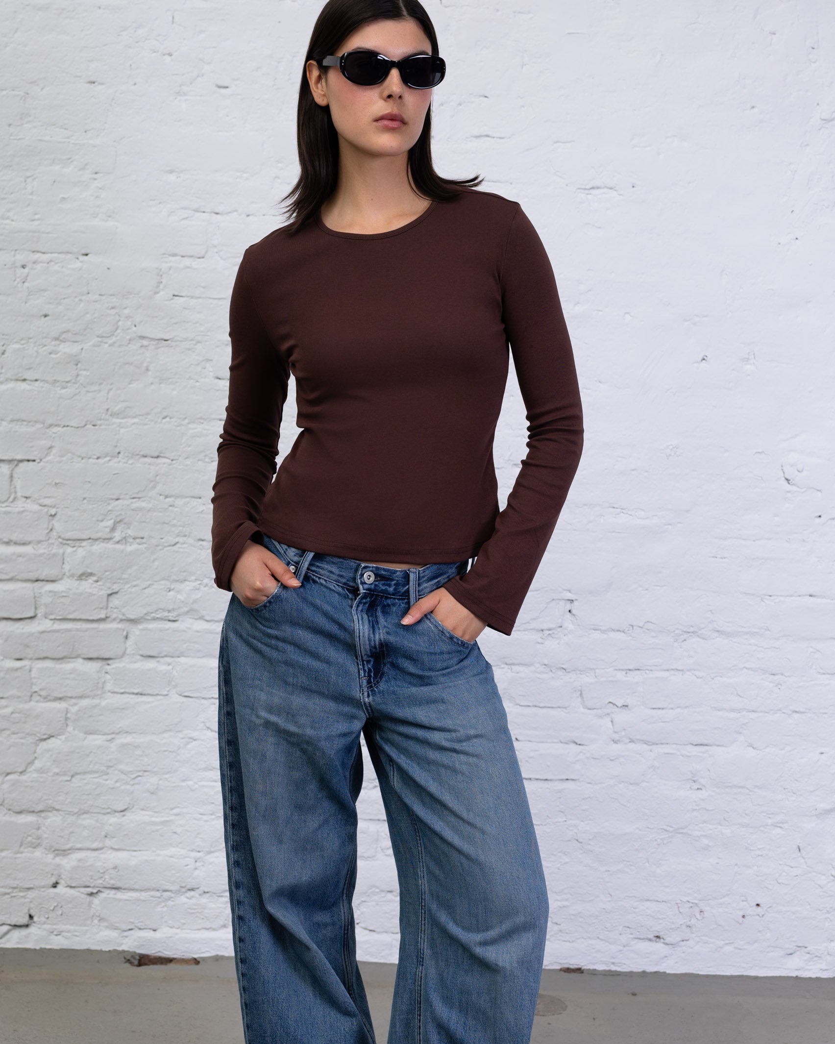Langarmshirt mit Trompetenärmeln