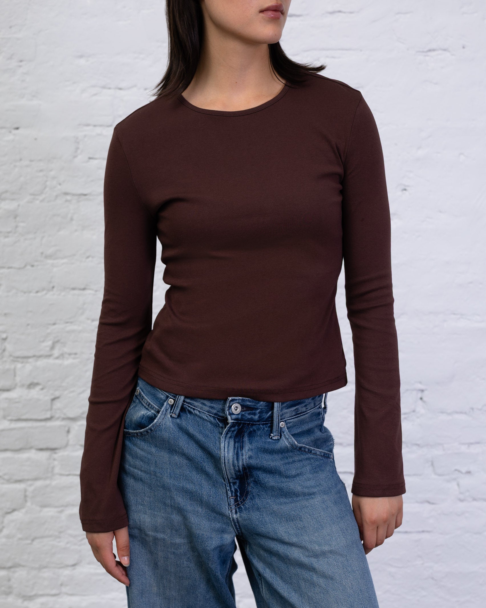 Langarmshirt mit Trompetenärmeln