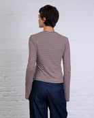 Gestreiftes Longshirt mit Trompetenärmeln