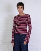 Longshirt mit Streifenmix
