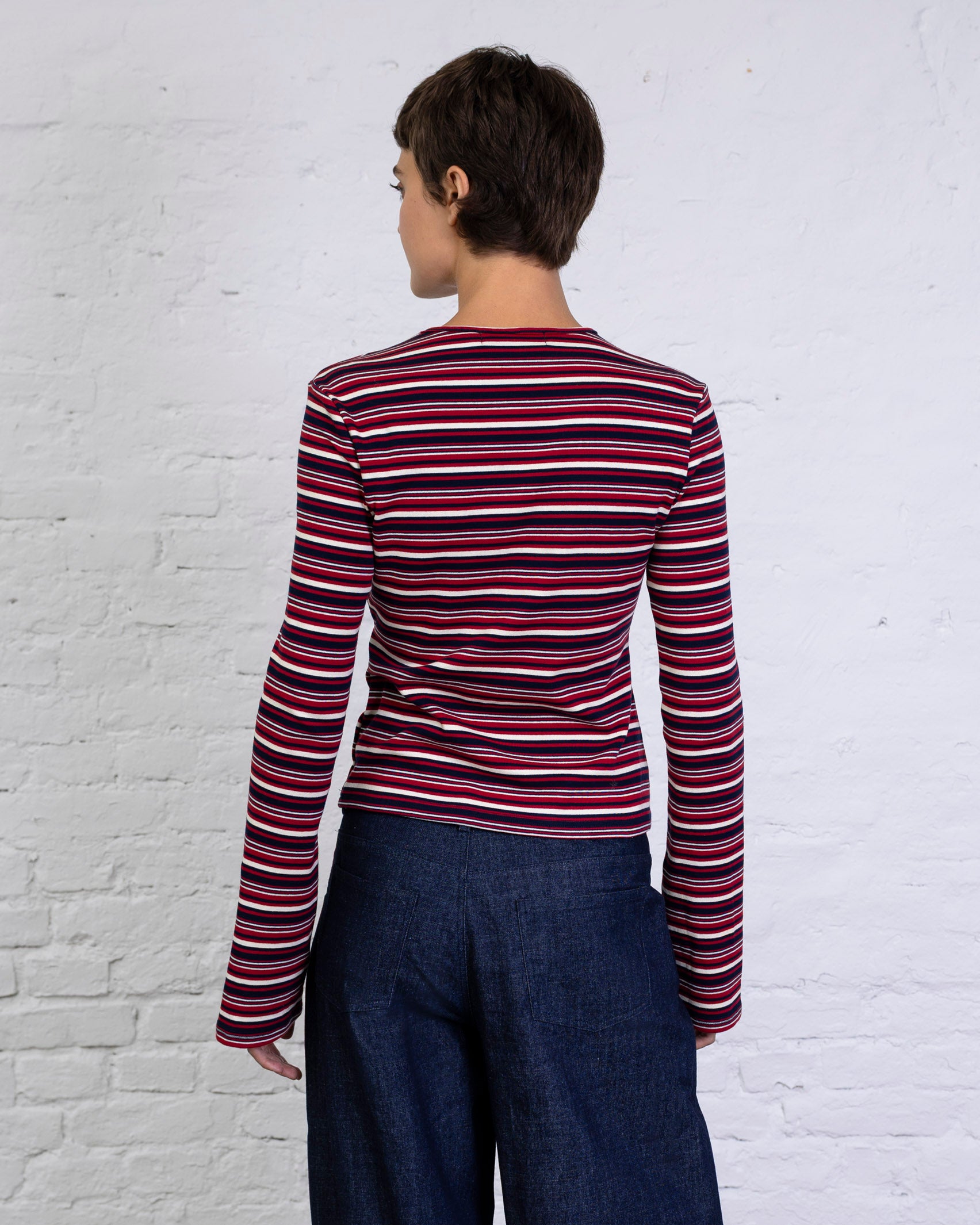 Longshirt mit Streifenmix