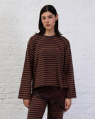 Oversize Langarmshirt mit Streifen