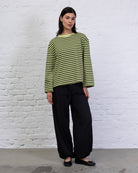 Gestreiftes Oversize Langarmshirt