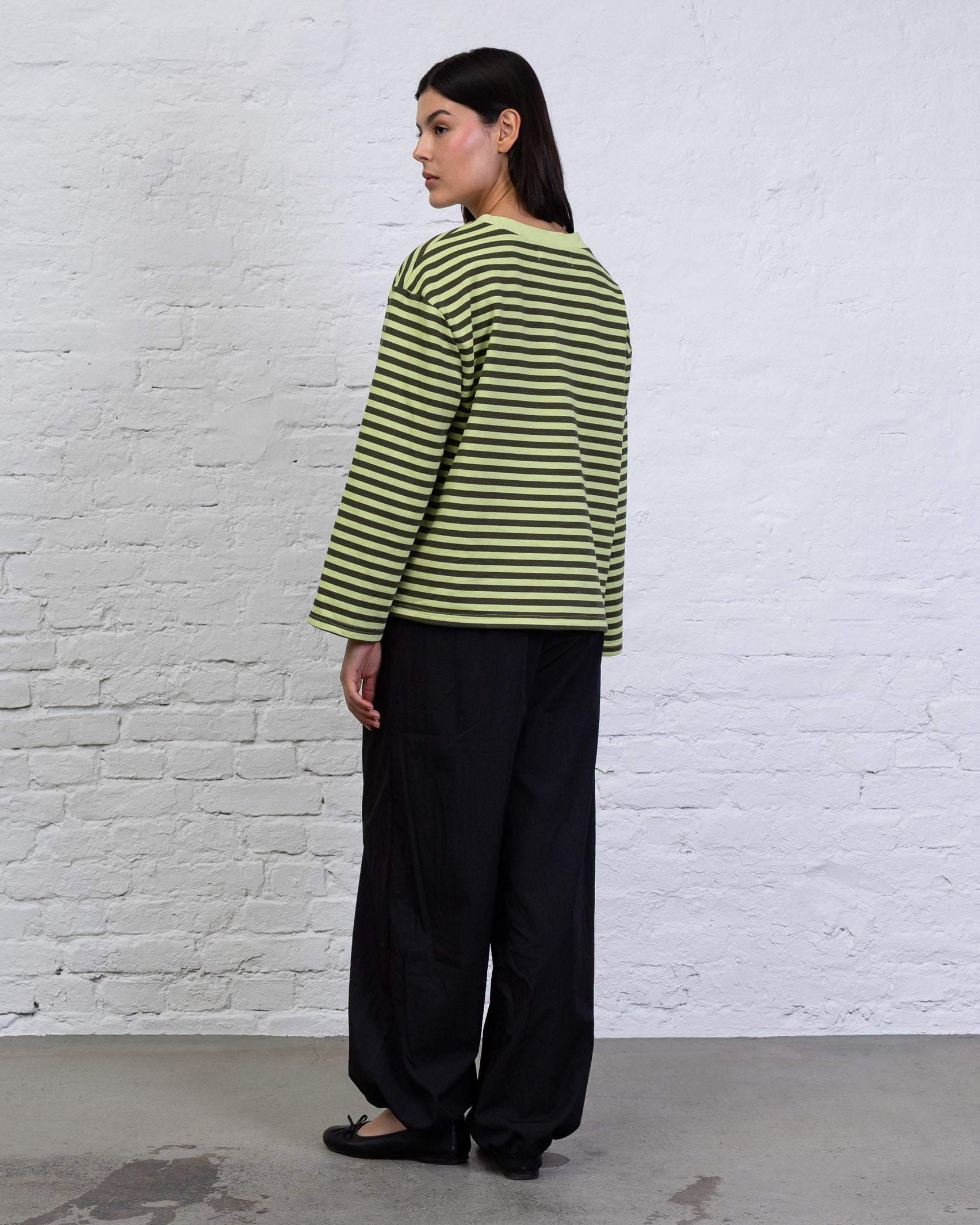 Gestreiftes Oversize Langarmshirt