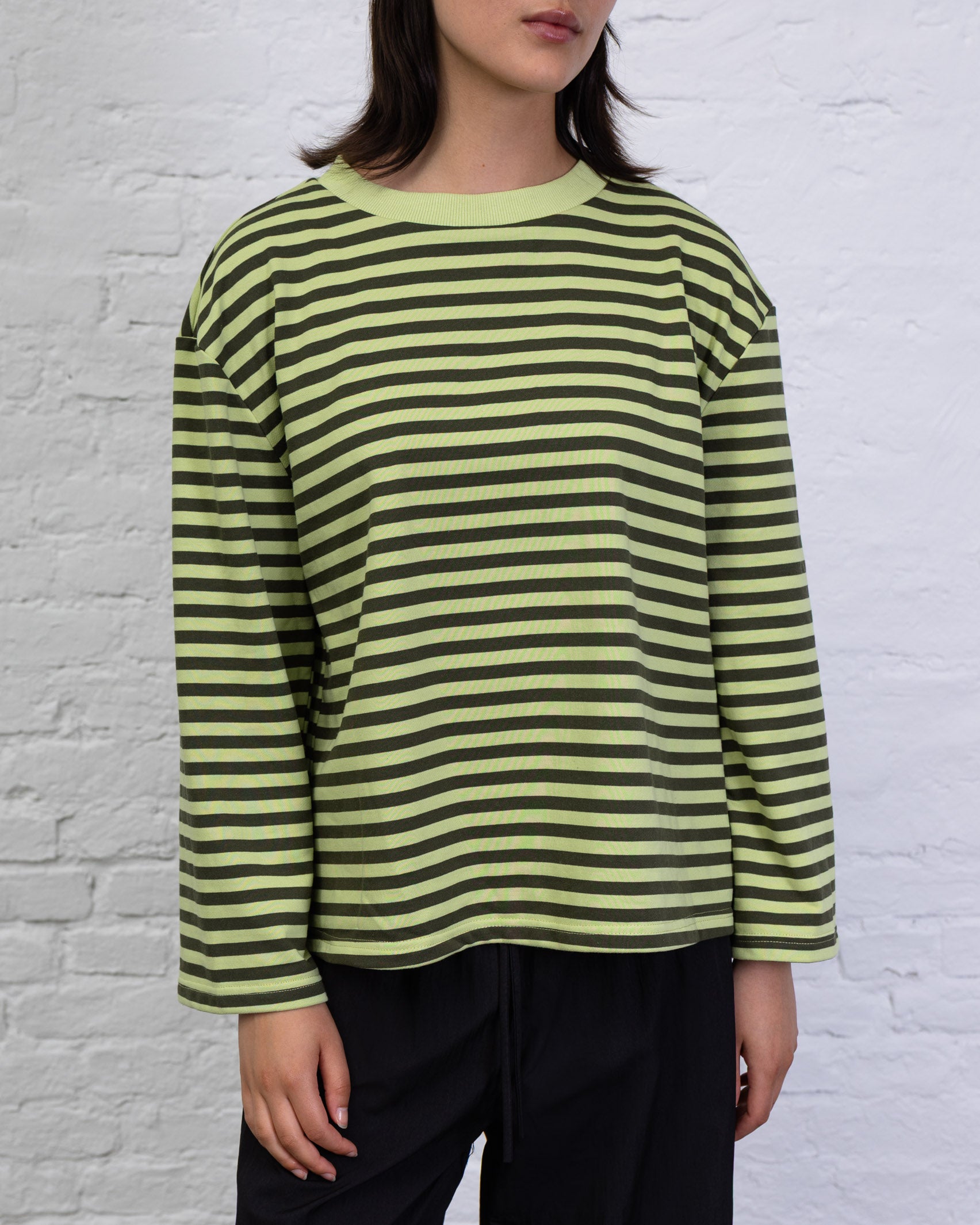 Gestreiftes Oversize Langarmshirt
