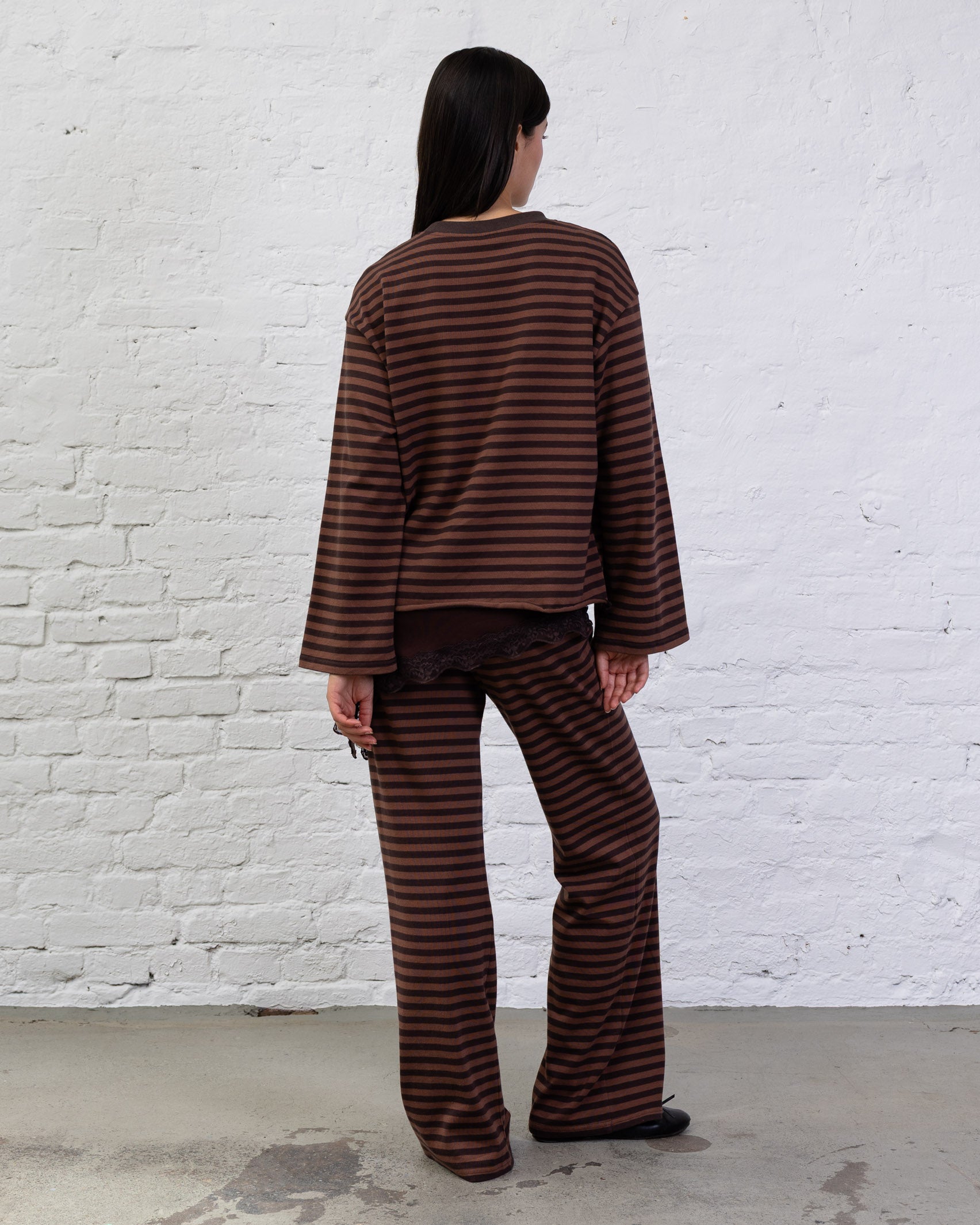 Sweatstoff Hose mit Streifen