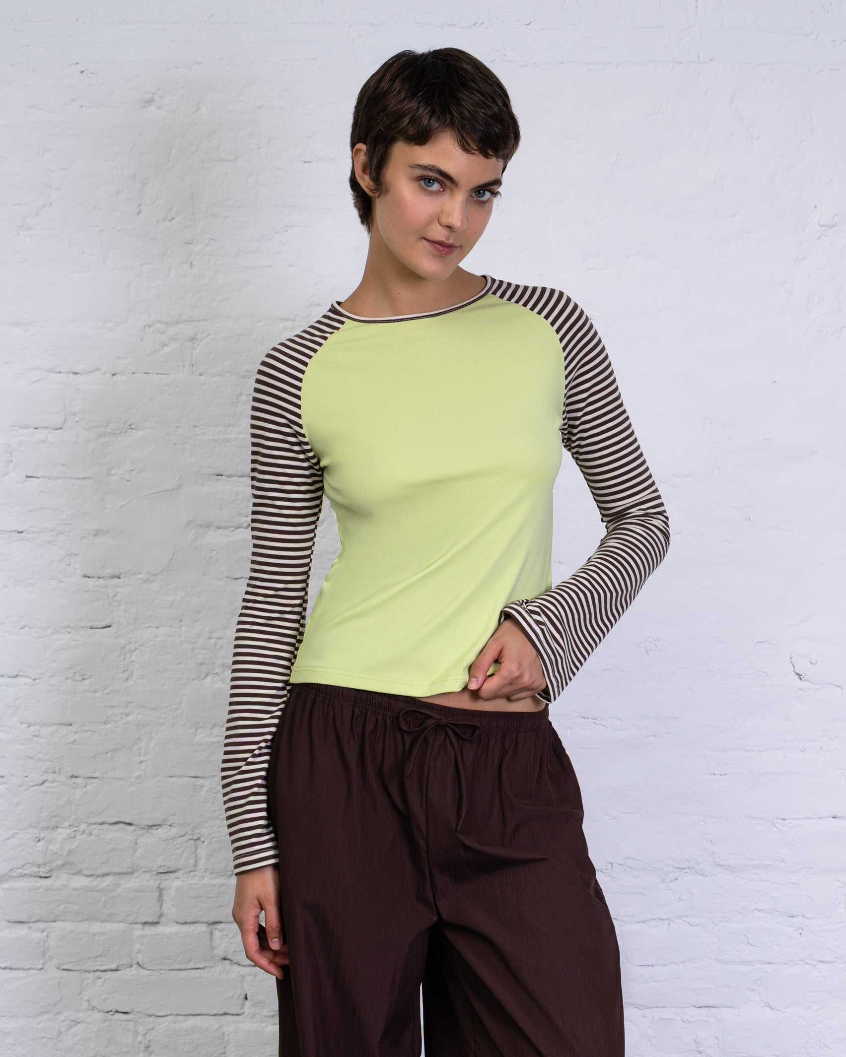Gestreiftes Raglan Longshirt