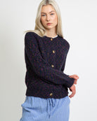 Melierte Strickjacke