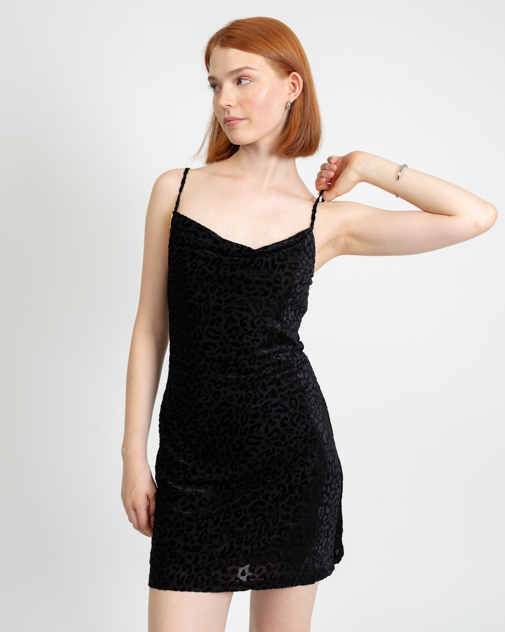 Samt Kleid mit Animalprint