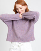 Gerippter Pullover mit Stehkragen