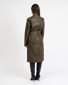 Trenchcoat aus Kunstleder im Vintage Look