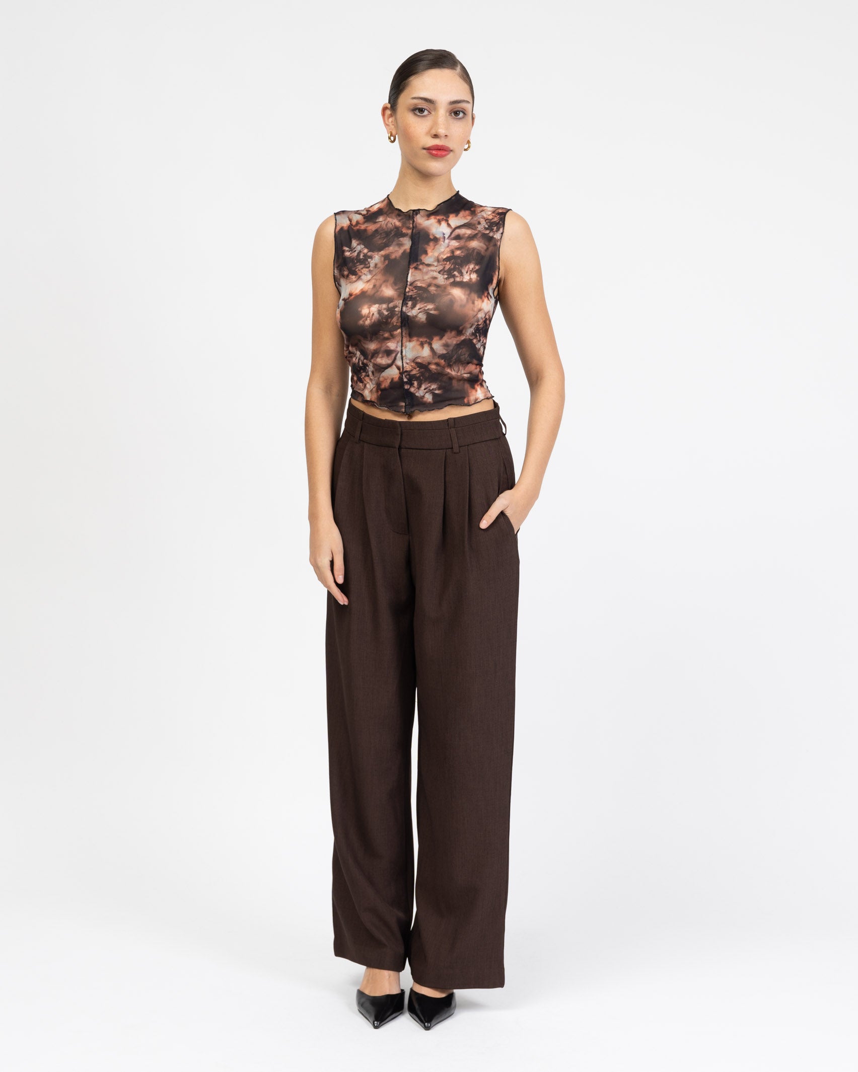 Mesh Top mit Rauchmuster