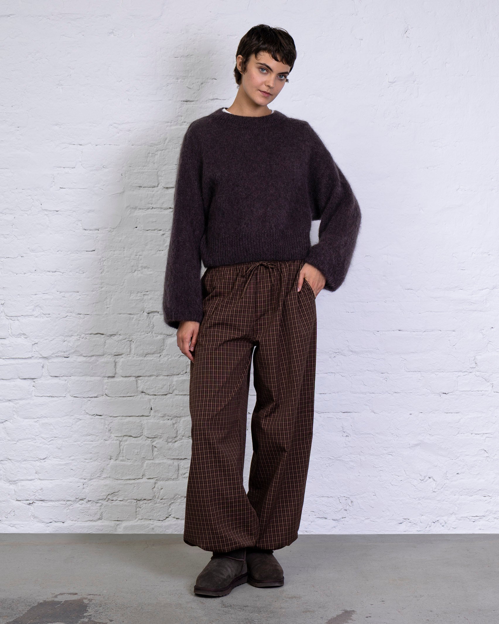 Klassischer Strickpullover mit weiten Ärmeln