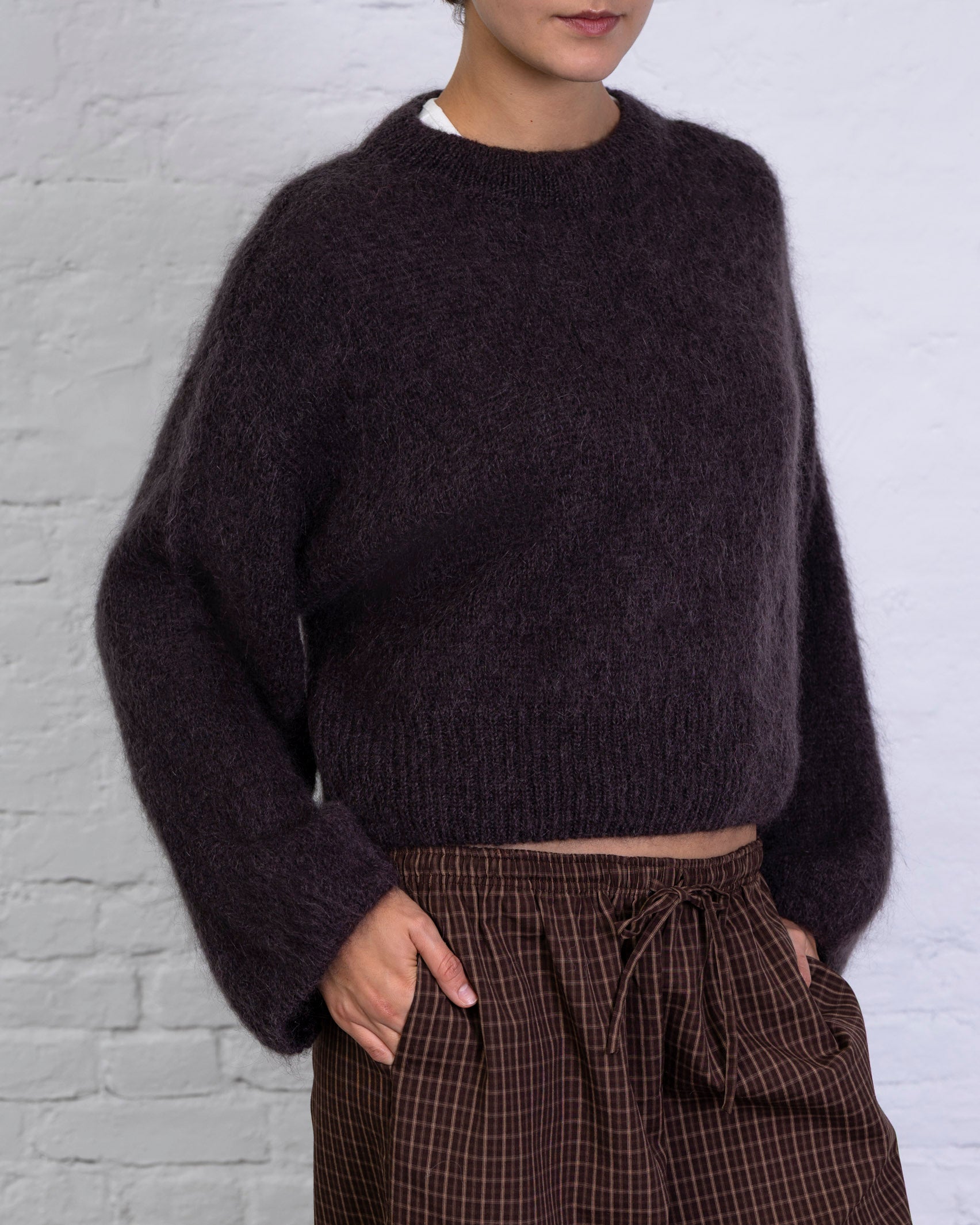 Klassischer Strickpullover mit weiten Ärmeln