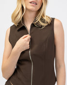 Kurzarmbluse mit Reißverschluss in Detailansicht