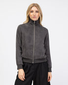 Dünne Bomberjacke mit Stehkragen von vorne