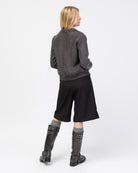 Dünne Bomberjacke mit Stehkragen von hinten