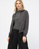 Dünne Bomberjacke mit Stehkragen