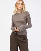 Gestreiftes Langarmshirtuas 100% Lyocell