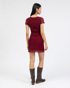 Mesh Minirock mit Spitzdendetail von hinten