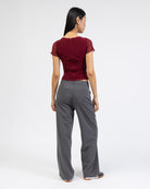 Mesh Shirt mit Spitzendetails von hinten