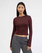 Langarmshirt mit Rundhalsausschnitt von vorne