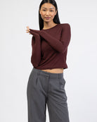 Langarmshirt mit Rundhalsausschnitt von vorne