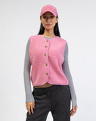 Einfarbige Teddyweste von vorne