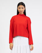 Weicher Pullover mit Stehkragen von vorne