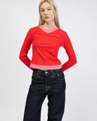 Langarmshirt mit Layering-Effekt von vorne