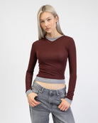 Langarmshirt mit Layering-Effekt von vorne