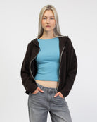 Strickjacke mit Kapuze offen