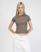 Gestreiftes Shirt mit Rundhalsauschnitt von vorne