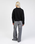 Weiche lockere Strickjacke von hinten