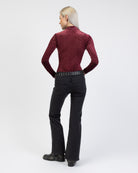 Samt Body mit Animalprint von hinten