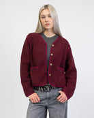 Einfarbige Teddyjacke von vorne