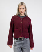 Einfarbige Teddyjacke von vorne