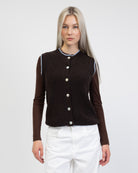 Strickpullunder mit Kontrastnaht von vorne