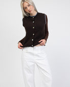 Strickpullunder mit Kontrastnaht von vorne