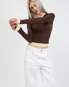 Langarmshirt mit Layering-Effekt von vorne