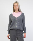 Strickjacke mit V-Ausschnitt von vorne