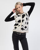 Weste mit Cow-Print von vorne
