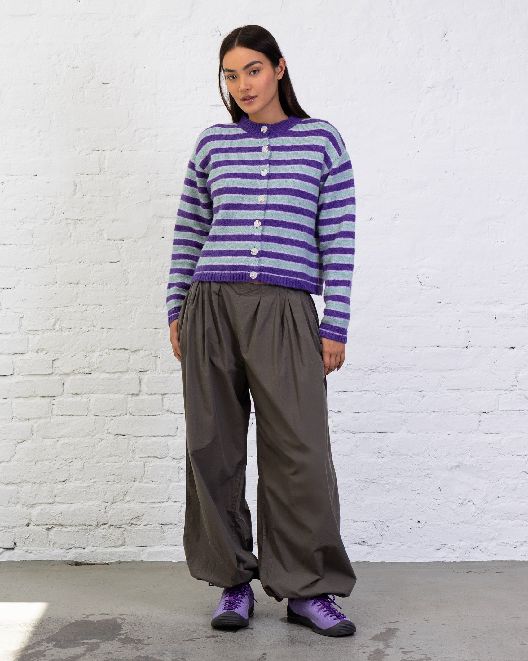 Strickjacke mit Streifen