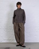 Strukturierte Strickjacke mit Stehkragen