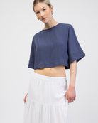 Weites, luftiges Top aus Leinen Mix